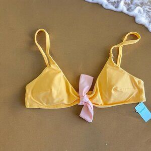 Aerie triangle bikini top with bow